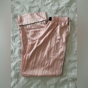 Victorias Secret Pink Striped Satin PJ pants